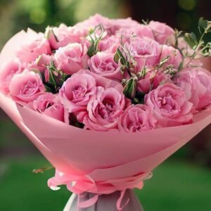 Букет из розовой эустомы